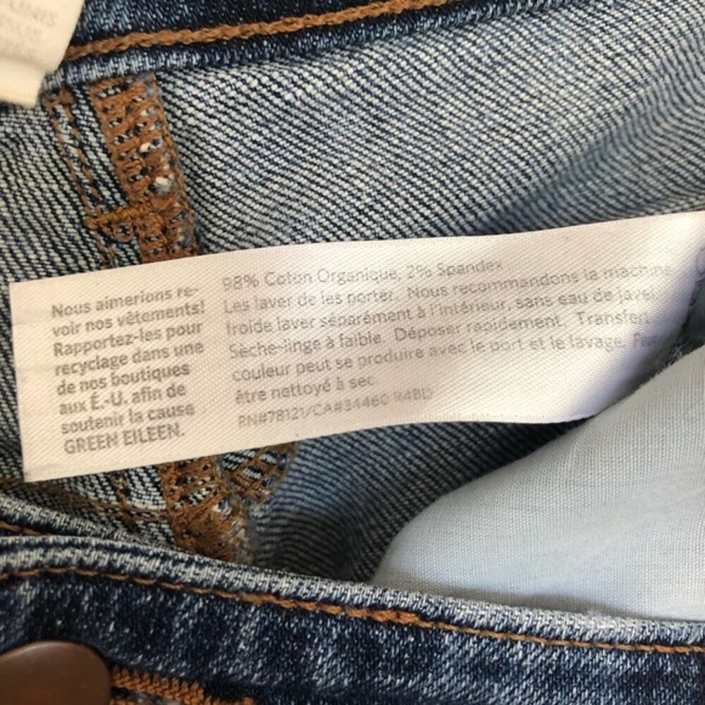 Eileen Fisher Organic Cotton Boyfriend Jeans Size 10 Blue Relaxed Fit - Picture 9 of 9